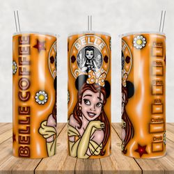 belle tumbler wrap png, princess belle 20oz skinny tumbler template png, sublimation tumbler warp