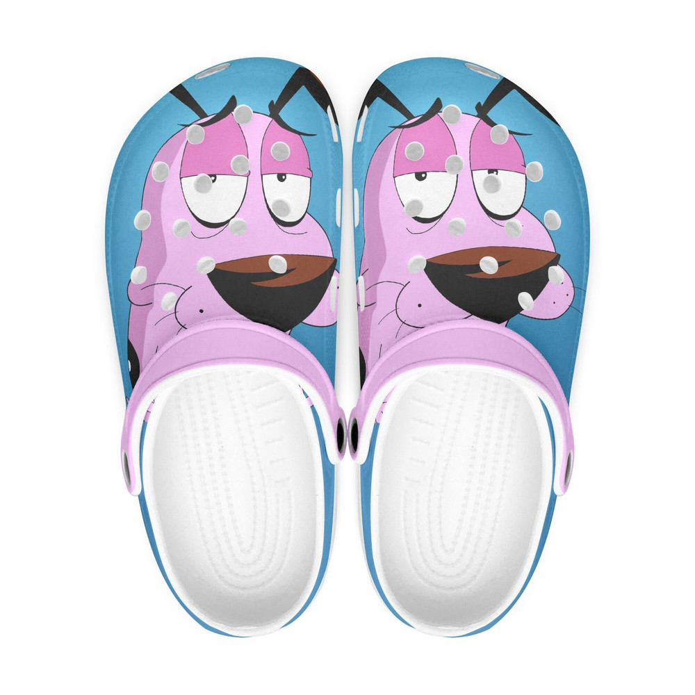 Courage the Cowardly dog clogs, looks like crocs shoes, slippers, flip flops Birthday gift Custom clogs for men, women and kids.jpg