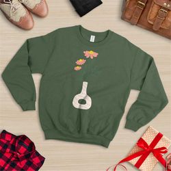 flower sweatshirt, gift for her, flower sweatshirt, aesthetic, floral graphic, floral sweatshirt, flower, wild flower sw