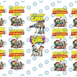 toy story birthday girl png, toy story family matching birthday png, personalized png, custom birthday girl png, birthda