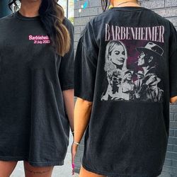 barbenheimer barbie movie oppenheimer shirt, trendy shirt, 2 side barbie movie t-shirt