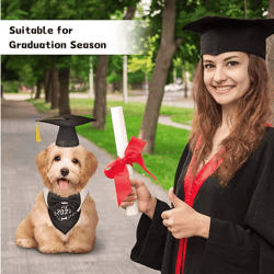 Pet Graduation Caps Small Dog Graduation Hats with Yellow Tassel Costume for Large Dogs Cat Holiday Accessories Photogra