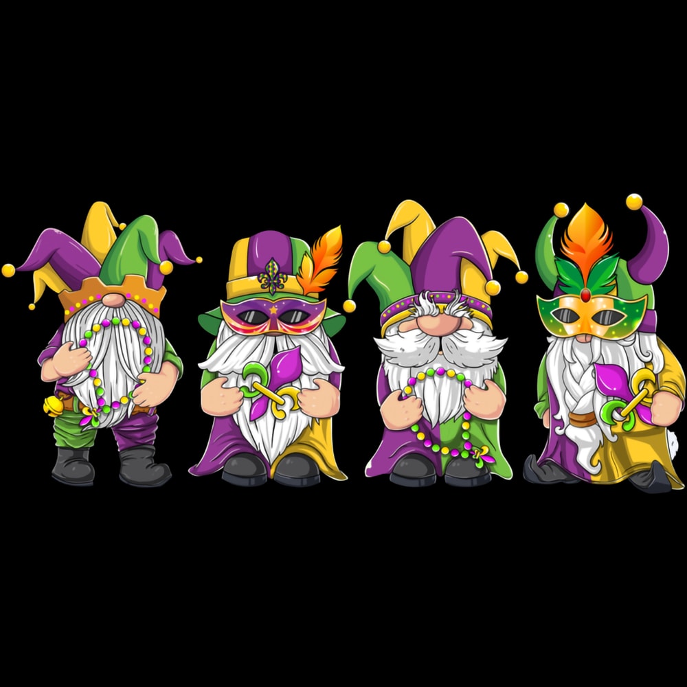Gnomes Mardi Gras Funny Gnome Gift Womens Girl Kids Long Sleeve T-Shirt.jpg