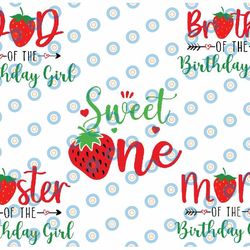 strawberry birthday family svg png, berry sweet birthday girl svg, birthday family svg, strawberry first birthday svg
