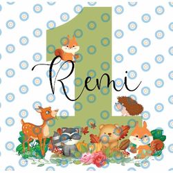 boys woodland animals birthday png, personalised boys 1st 2nd 3rd birthday png, personalized first birthday png