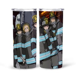 fire force tumbler, fire force skinny tumbler, anime tumbler, manga skinny tumbler, pyrokinesis infernals tumbler