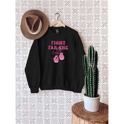 fight for the cure sweatshirt, breast cancer sweatshirt, in october we wear pink sweatshirt, nobody fights alone sweatsh