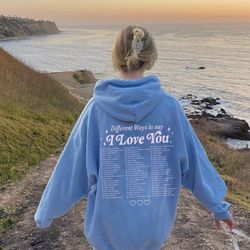 different ways to say i love you hoodie with words on back positive hoodie trendy hoodies aesthetic clothes oversized ho
