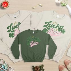 lucky babe, lucky sweatshirt, lucky clover sweater, retro sweatshirt, st patricks day sweatshirt, lucky sweatshirt, luck