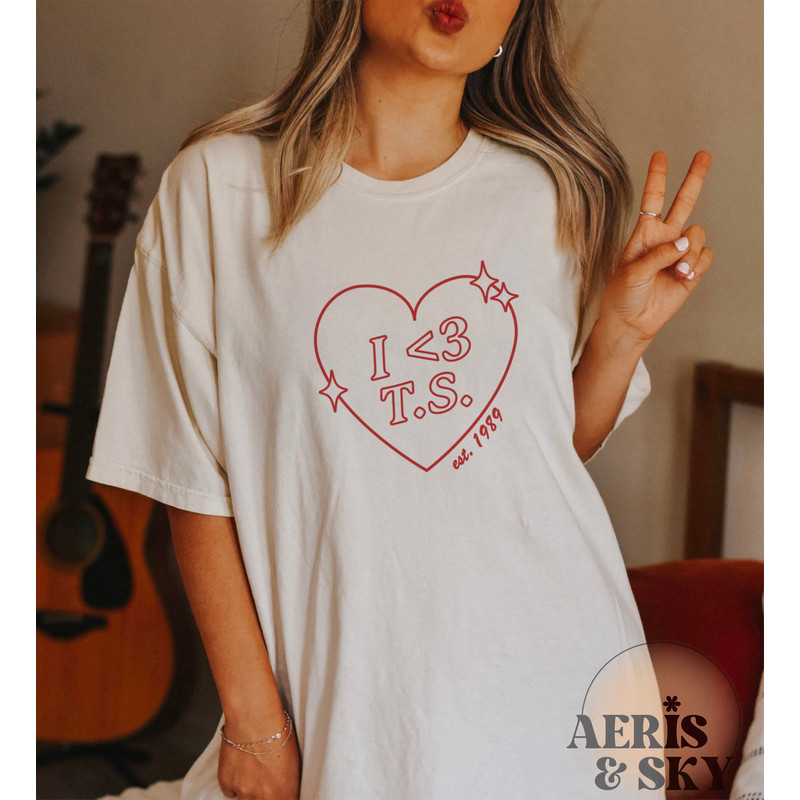 I Love TS Shirt, I Heart TS, Taylor Swiftie Tshirt, Taylor Swiftie Merch Shirt Red Taylor, Taylors Version Eras Tour T Shirt TS Gift for her - 1.jpg