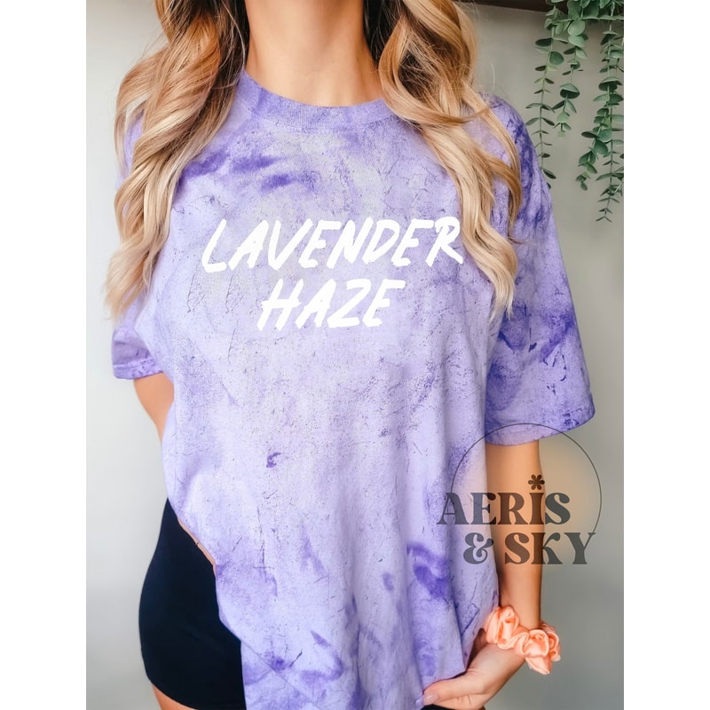 Lavender Haze Shirt, TS Eras Tour Shirt, TS Midnights Tshirt, Meet Me At Midnight Concert Tee, Comfort Colors Tie Dye Tee, Gift for Her - 1.jpg
