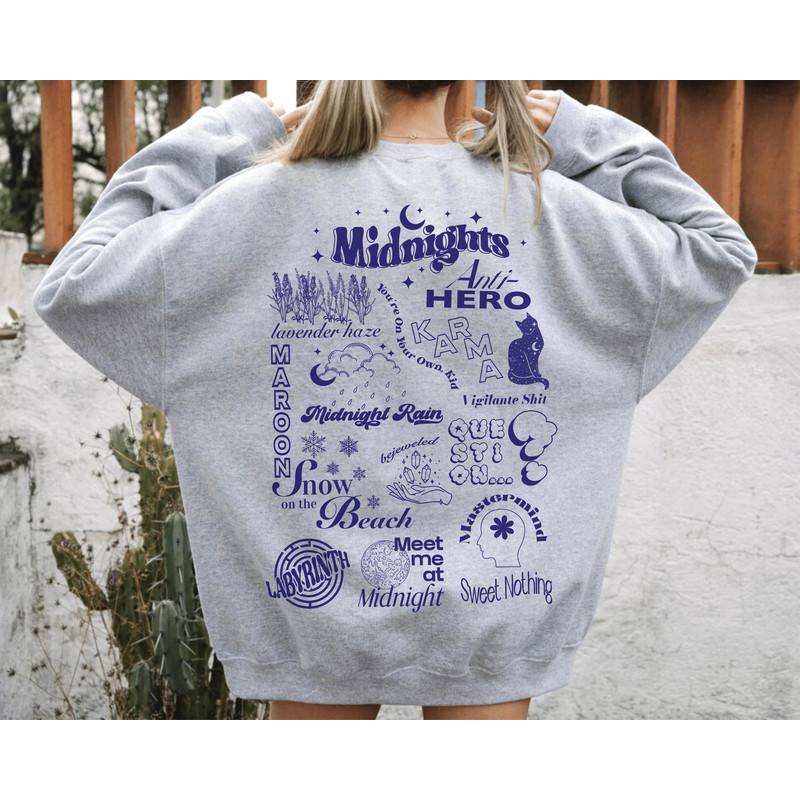 Midnights Sweatshirt, Meet me at Midnight, Tracklist Sweatshirt, Taylor Swiftie Crewneck, Taylor Midnights Sweatshirt, Gift for Swiftie - 5.jpg