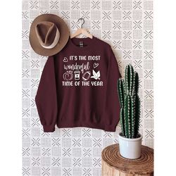 fall quote sweatshirt, its the most wonderful time of the year, fall sweatshirt, autumn sweatshirt, thanksgiving sweatsh