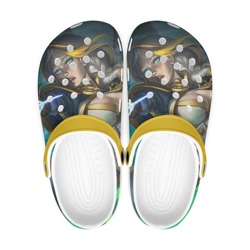 World Of Warcraft clogs, Jaina Proudmoore, looks like crocs shoes, slippers, flip flops Birthday gift Custom clogs for men, women and kids.jpg