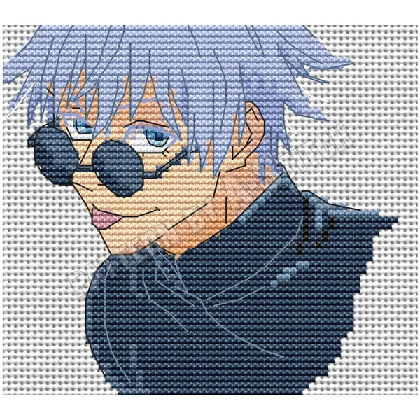 Anime cross stitch pattern Jujutsu Kaisen Gojo Satoru Funny | Inspire ...