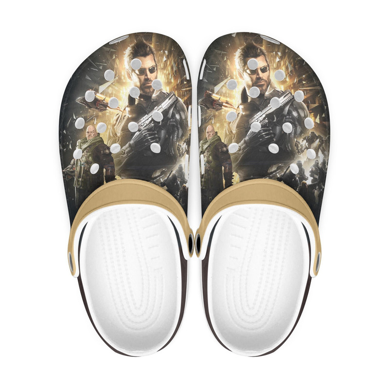Deus Ex clogs, looks like crocs shoes, slippers, flip flops Birthday gift Custom clogs for men, women and kids.jpg