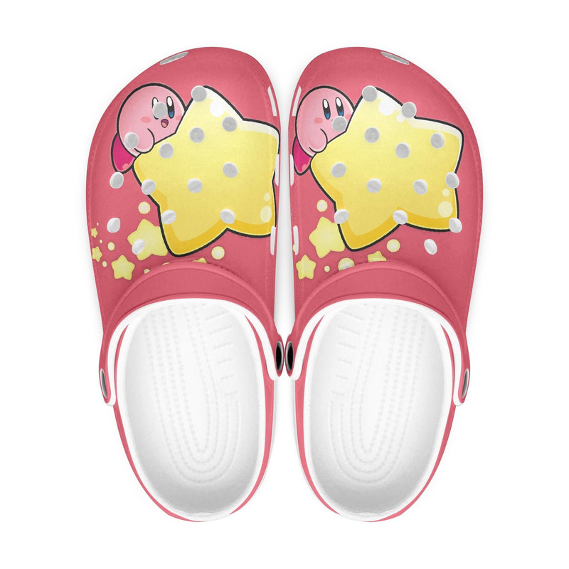 Kirby clogs, looks like crocs shoes, slippers, flip flops Birthday gift Custom clogs for men, women and kids.jpg