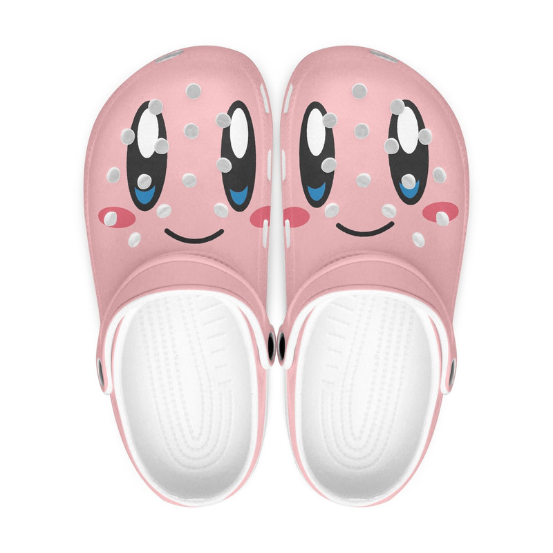 Kirby clogs, looks like crocs shoes, slippers, flip flops Birthday gift Custom clogs for men, women and kids-1.jpg