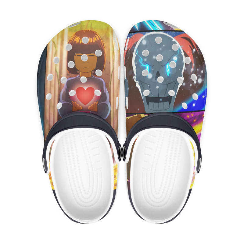 Undertale clogs, Chara, Papyrus, looks like crocs shoes, slippers, flip flops Birthday gift Custom clogs for men, women and kids.jpg