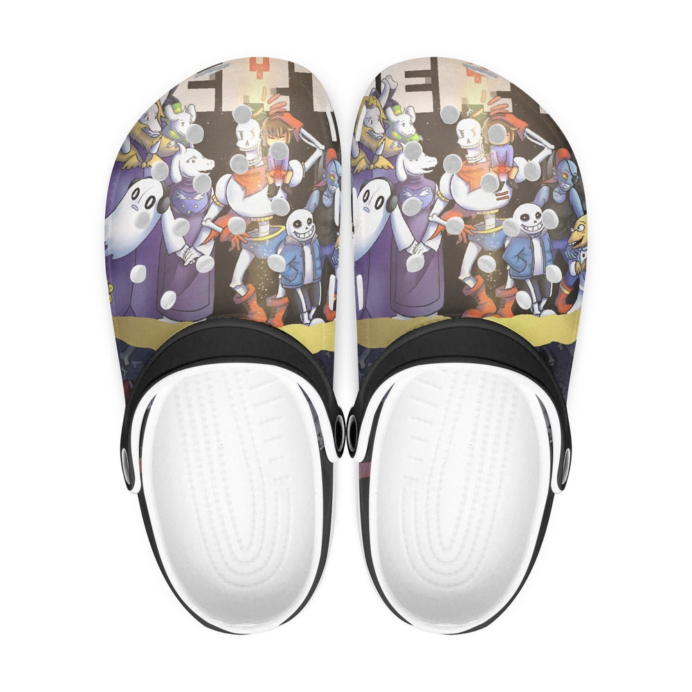 Undertale clogs, Sans, Papyrus, looks like crocs shoes, slippers, flip flops Birthday gift Custom clogs for men, women and kids.jpg