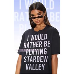 stardew valley - i would rather be playing stardew valley, retro vintage pixel 8-bit game t-shirt, farming harvst moon r