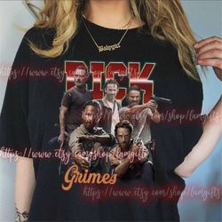 rick grimes shirt, rick grimes sweatshirt 90s, vintage rick grimes hoodie, andrew lincoln shirt, 90s vintage graphic tee