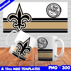 Saints Mug Design Png, Sublimate Mug Template, Saints Mug Wrap, Sublimation Football Design PNG, Instant Download