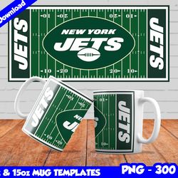 Jets Mug Design Png, Sublimate Mug Templates, Jets Mug Wrap, Sublimation Football Design PNG, Instant Download