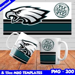 Eagles Mug Design Png, Sublimate Mug Templates, Eagles Mug Wrap, Sublimation Football Design PNG, Instant Download