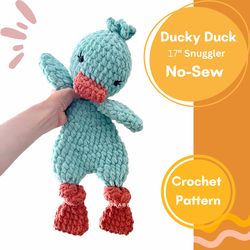 No-Sew Ducky Mini Duck Snuggler Crochet PATTERN || Duck Amigurumi Snuggler Pattern || Lovey Duck Crochet Pattern