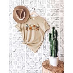 halloween pumpkin coffee t-shirt, cute fall latte t-shirt, coffee lover, halloween women outfit, pumpkin halloween favor