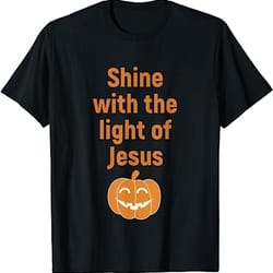 christian halloween shirt - shine with the light of jesus t-shirt