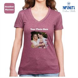 custom photo v neck shirt, family picture v neck shirt, personalized v neck tee, custom photo v neck t-shirt, family pho