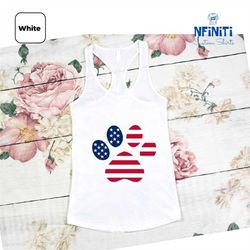 american dog tank top, dog usa flag tank top, patriotic dog mom tank top, dog lover tank top, patriotic raceback, indepe