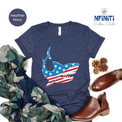 great white shark american flag shirt, 4th of july shirt, shark flag shirt, usa shirt, fourth of july shirt, patriotic s