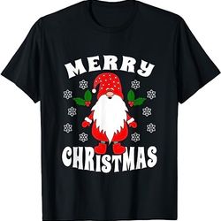 merry christmas garden gnome santa claus ugly xmas t-shirt