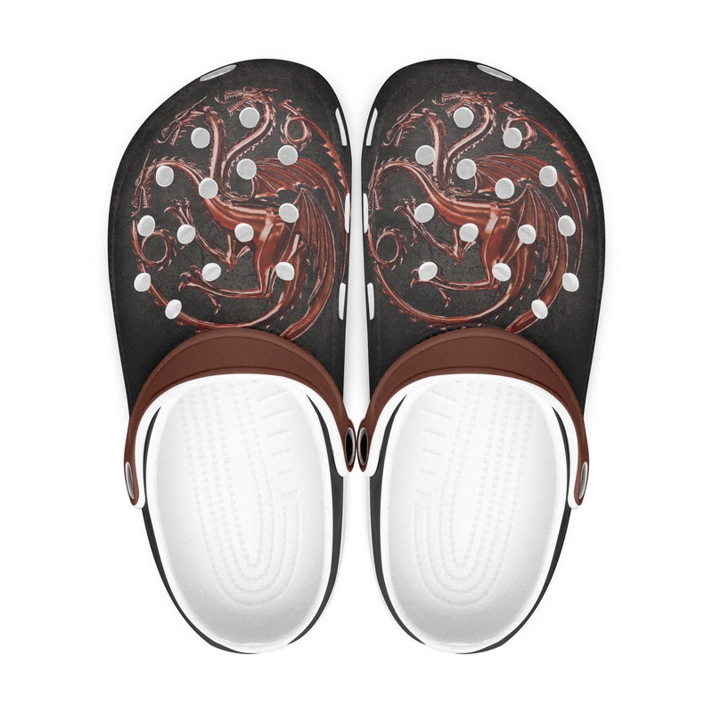 Game Of Thrones clogs, Dragon, looks like crocs shoes, slippers, flip flops Birthday gift Custom clogs for men, women and kids.jpg