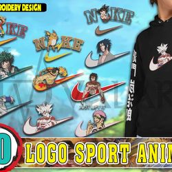 10 logo sport anime embroidery bundle, anime embroidery bundle designs, embroidery patterns bundle, machine embroidery b