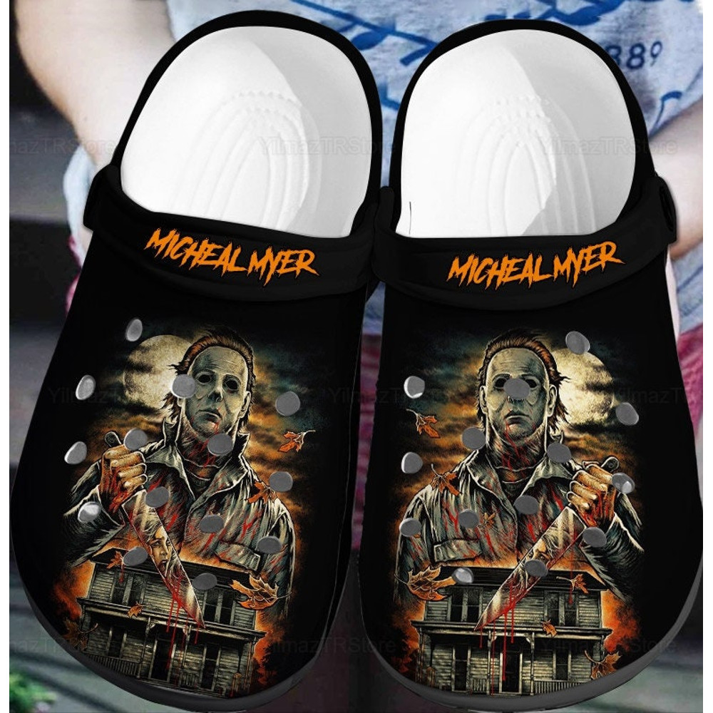 Michael Myers Clogs, Michael Myers Clogs Shoes, Summer Shoes, Horror Movie Clogs, Clogs For WomenMen, Horror Myers Sandals.jpg