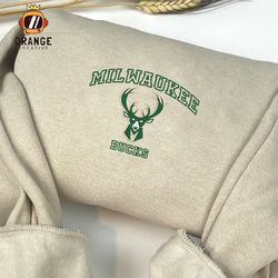 Milwaukee Bucks Embroidered Sweatshirt, NBA Embroidered Shirt, NBA Milwaukee Bucks Embroidered Hoodie, Unisex T-Shirt