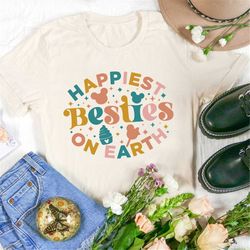 happiest besties on earth shirt, theme park shirt, mouse shirt trip, matching wdw family shirts, cute custom park shirt