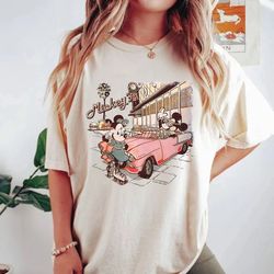 vintage mickey cafe 50s comfort colors shirt, mickey minnie shirt, retro disney world shirt, disney trip shirt, retro m