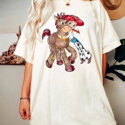 comfort colors vintage disney toy story jessie bullseye shirt, toy story jessie and bullseye shirt, disneyworld shirts,