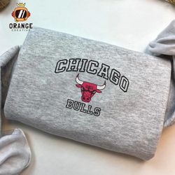 Chicago Bulls Embroidered Sweatshirt, NBA Embroidered Shirt, NBA Chicago Bulls Embroidered Hoodie, Unisex T-Shirt