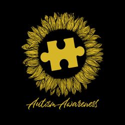 sunflower piece autism awareness svg, autism puzzle piece logo svg, autism awareness svg file cut digital download