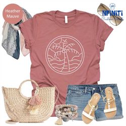 palm tree shirts, beach shirts, palm beach shirt, summer t-shirts, vacation shirts, summer vibes shirt, tropical island