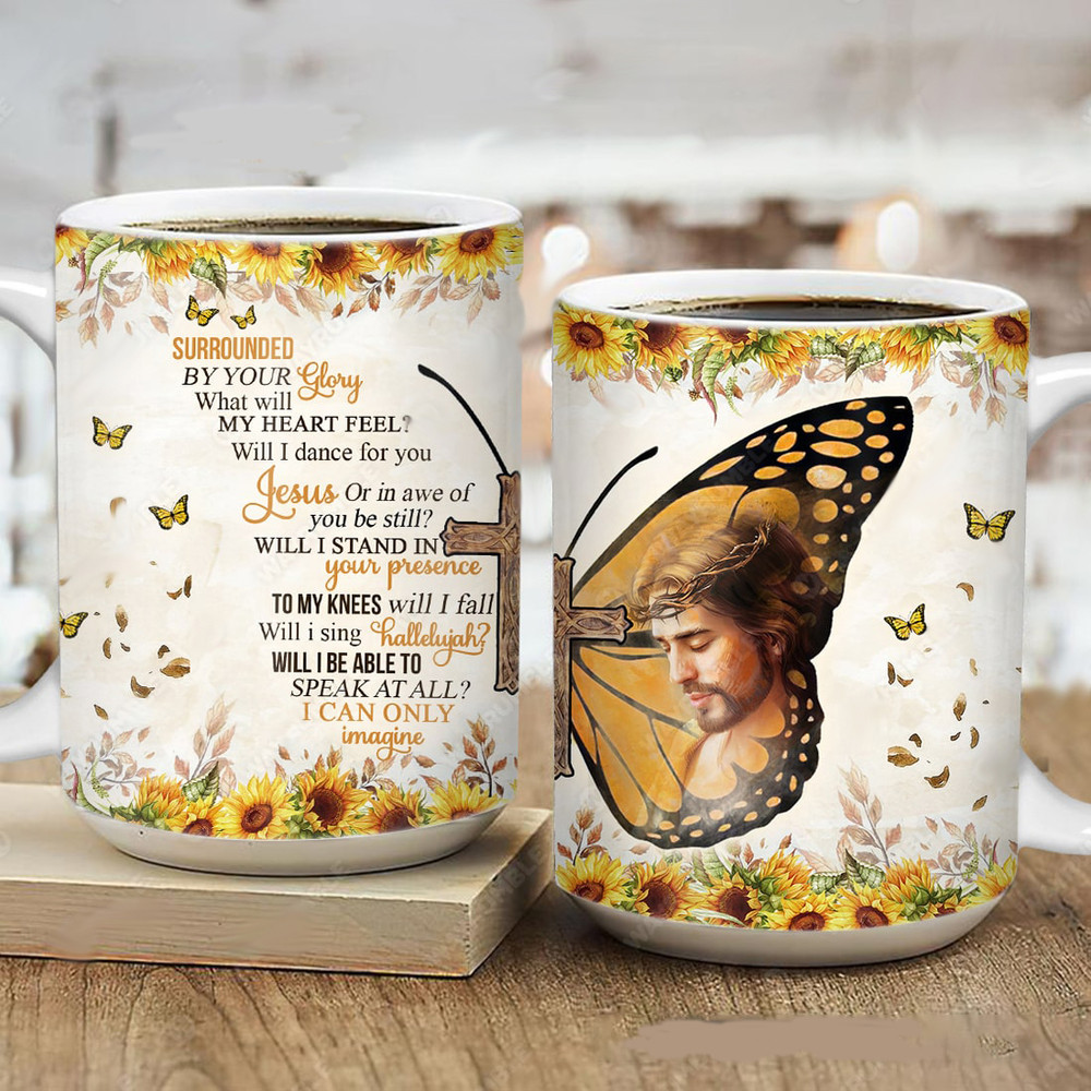Yellow butterfly, Sunflower, Jesus painting, I can only imagine - Jesus AOP Mug_6214.jpg