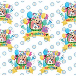 cocomelon family birthday bundle png, cocomelon png, birthday party, png files for print and sublimation