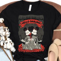 disney mickey and friends halloween mickey hello darling t-shirt, magic kingdom halloween tee