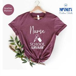 nurse school graduation t shirt, nurse school shirts, nurse t-shirt, nursing shirts, new nurse gift, nurse life shirt, n